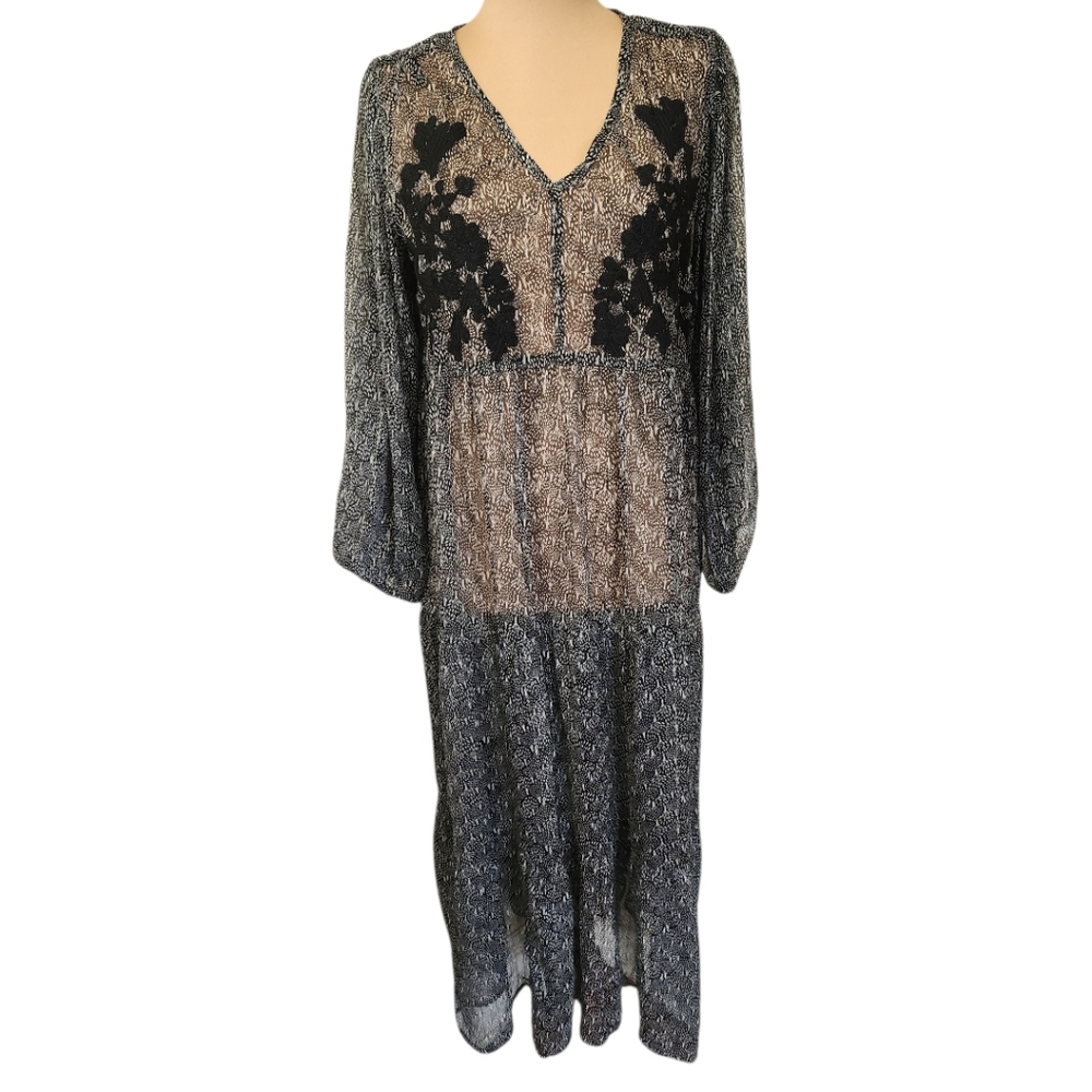 WORLD MARKET Embroidered Sheer Maxi Dress - Size M - Picture 3 of 16